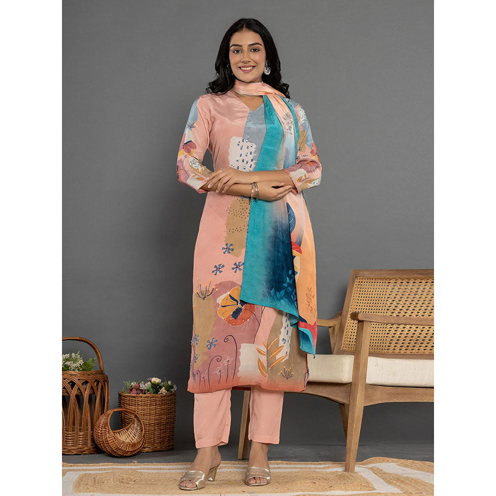 Yufta Print Kurta and Pants with Dupatta (Set of 3)