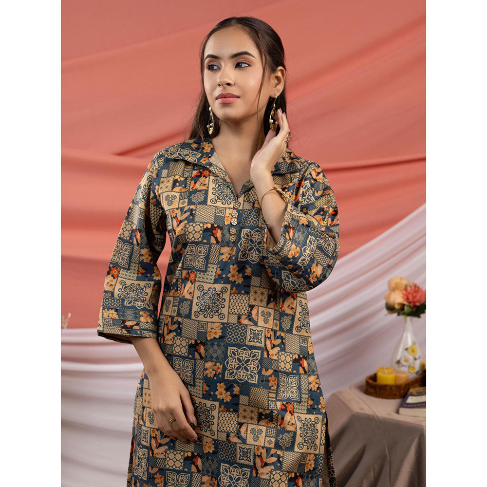 Yufta Multicolor Floral Printed Kurta and Palazzo (Set of 2)