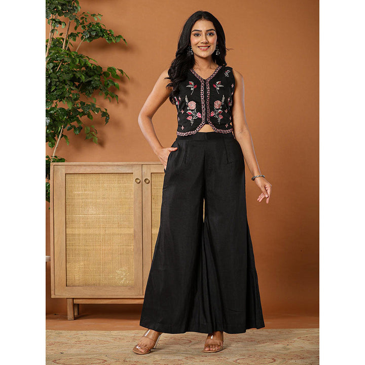 Yufta Cotton Silk Festive Waistcoat Co-Ord with Attached Cotton Lining (Set of 2)