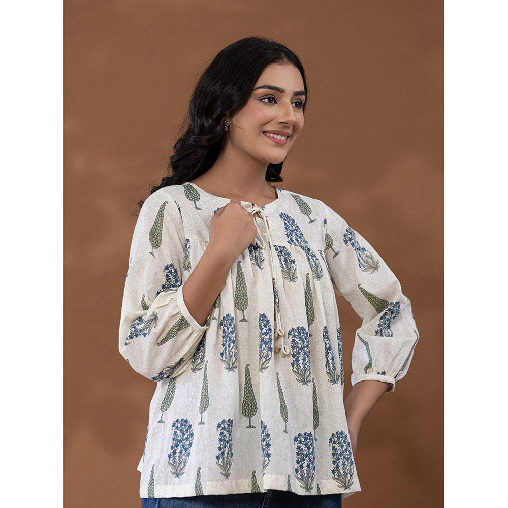 Yufta White Floral Printed Top