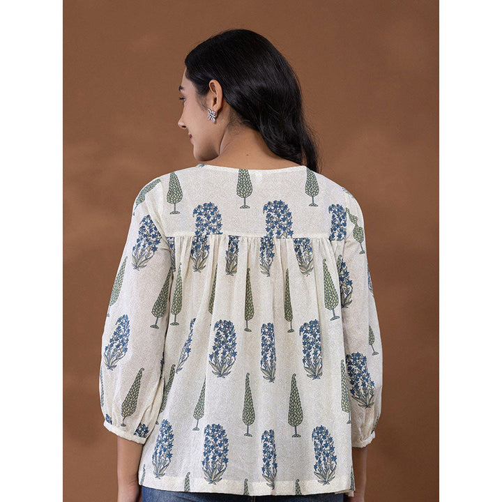 Yufta White Floral Printed Top