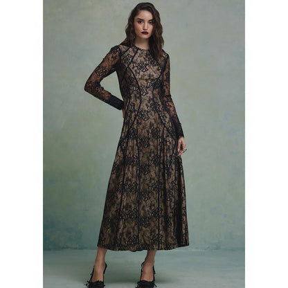 ZABELLA Black Empress Lace Gown