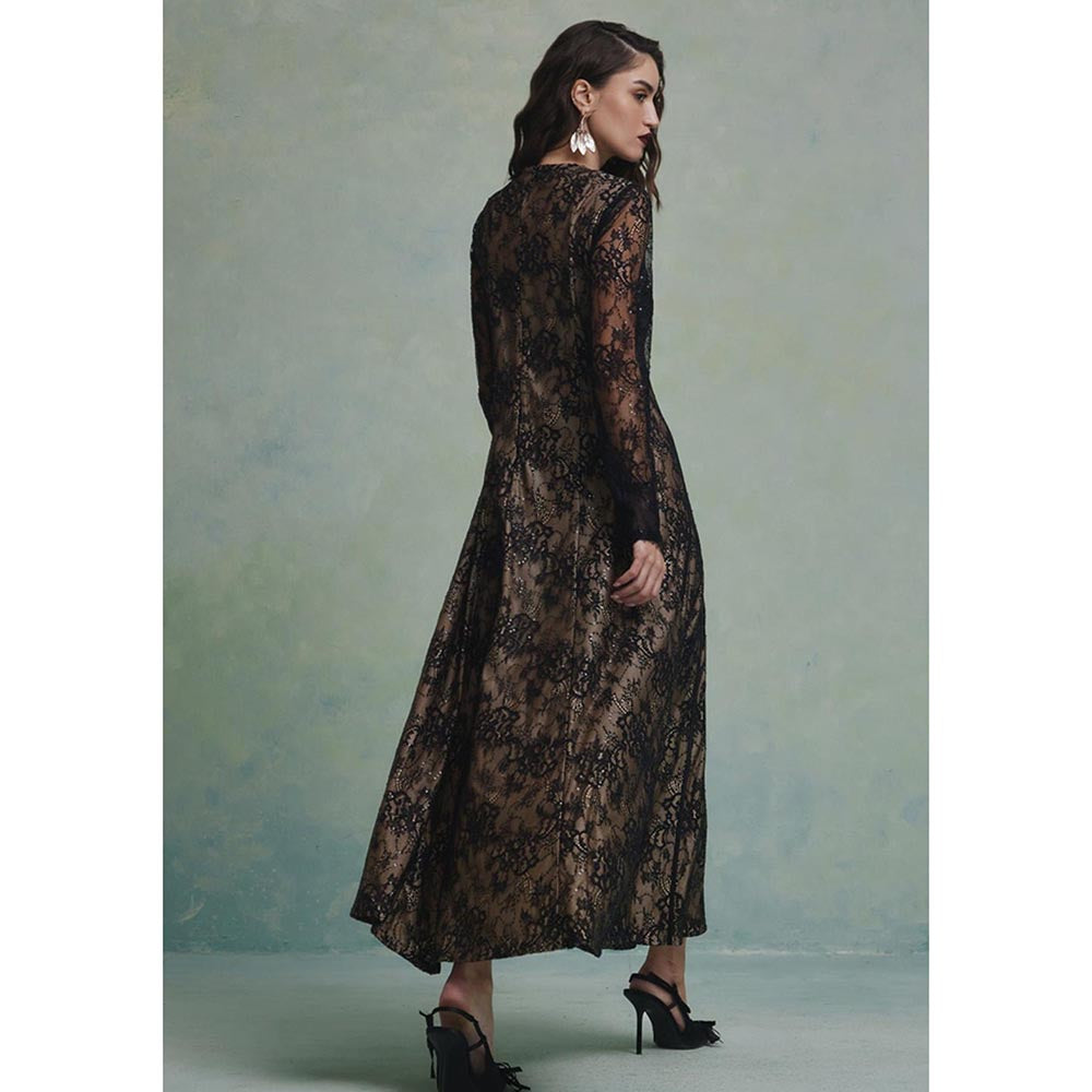 ZABELLA Black Empress Lace Gown