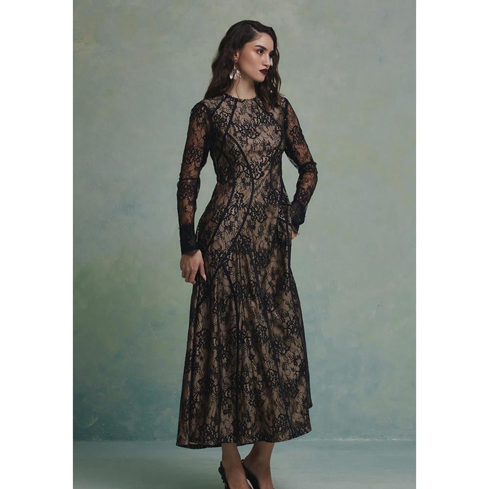 ZABELLA Black Empress Lace Gown