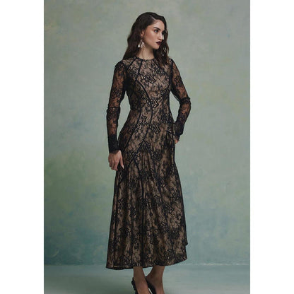 ZABELLA Black Empress Lace Gown