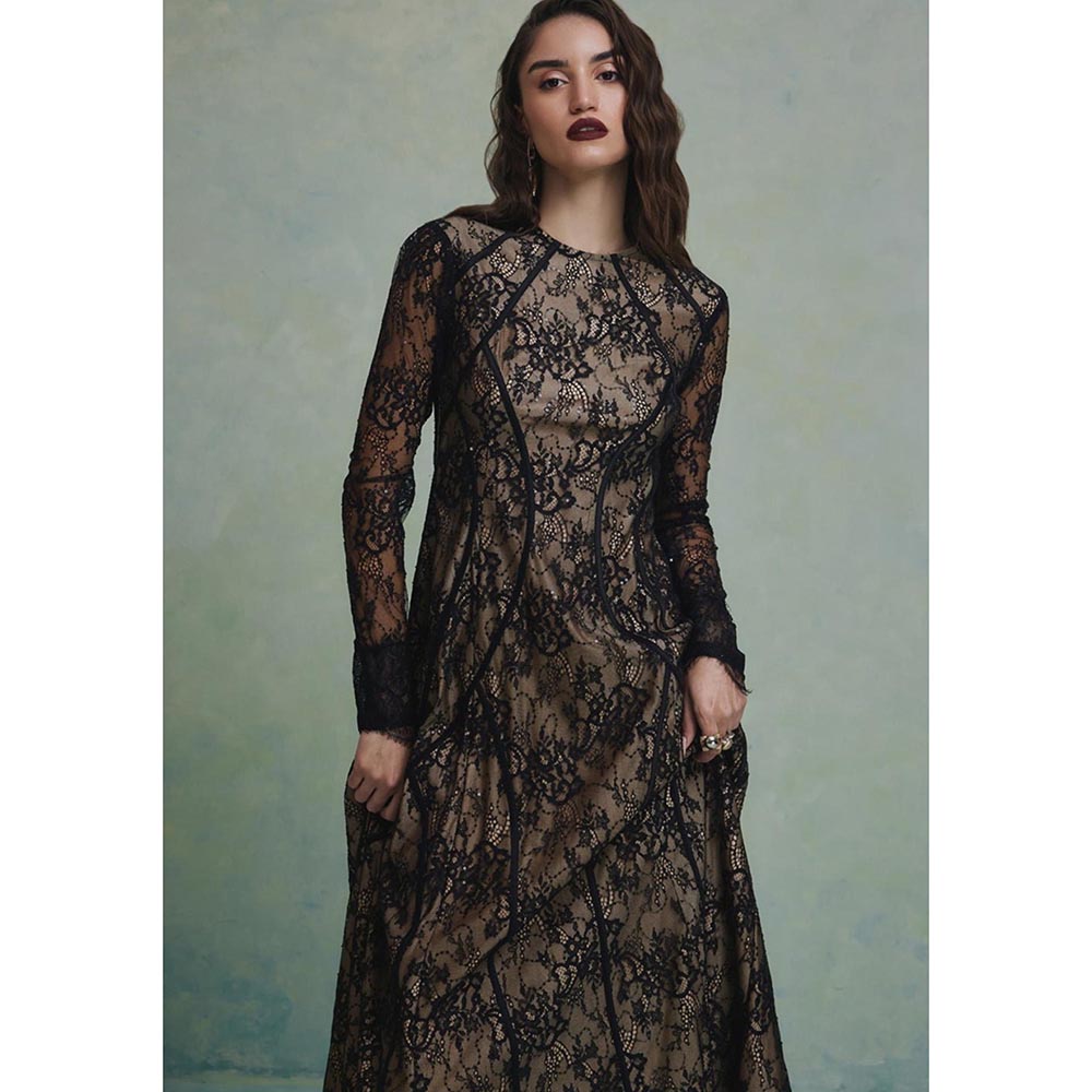 ZABELLA Black Empress Lace Gown