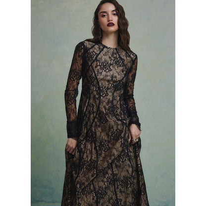 ZABELLA Black Empress Lace Gown
