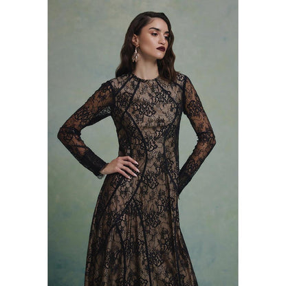 ZABELLA Black Empress Lace Gown