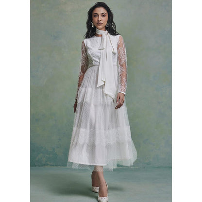 ZABELLA White Oasis Midi with Scarf