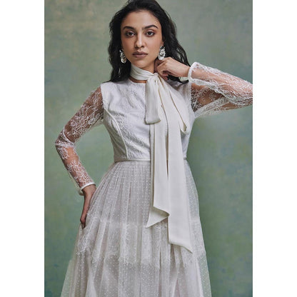 ZABELLA White Oasis Midi with Scarf