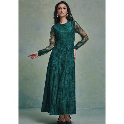 ZABELLA Green Taria Lace Maxi Dress