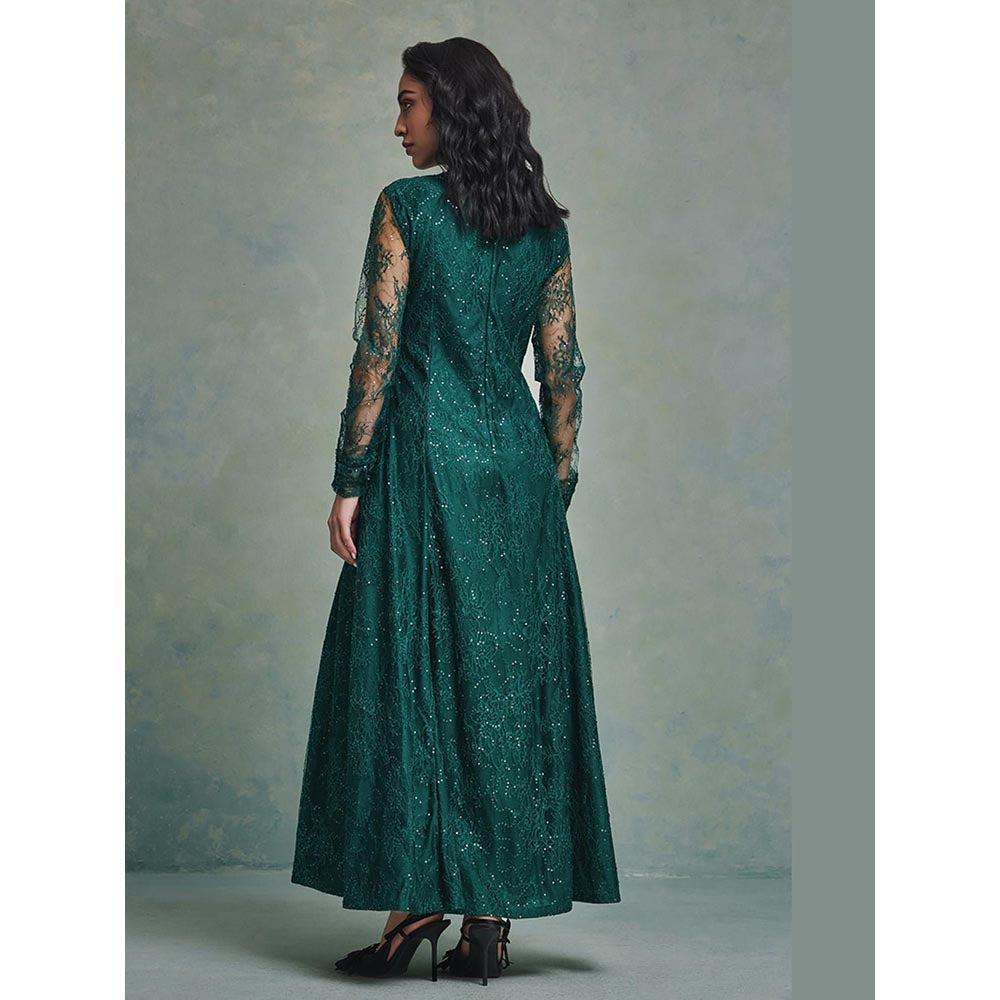 ZABELLA Green Taria Lace Maxi Dress