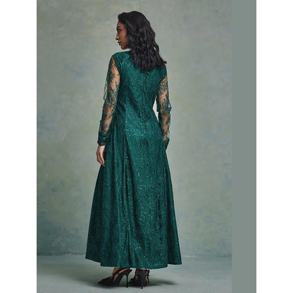 ZABELLA Green Taria Lace Maxi Dress