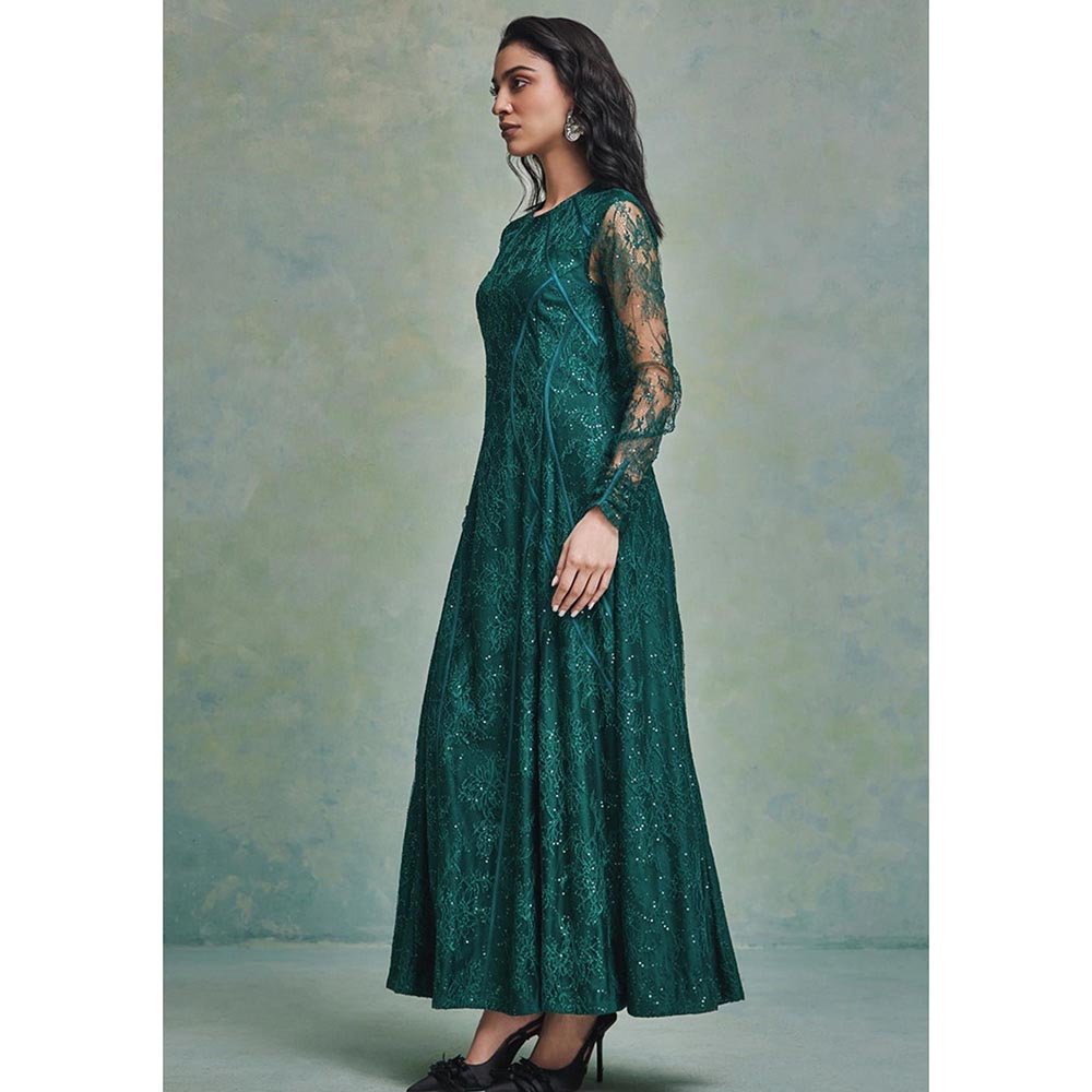 ZABELLA Green Taria Lace Maxi Dress