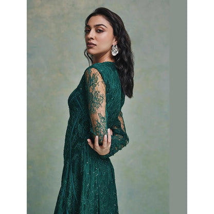 ZABELLA Green Taria Lace Maxi Dress
