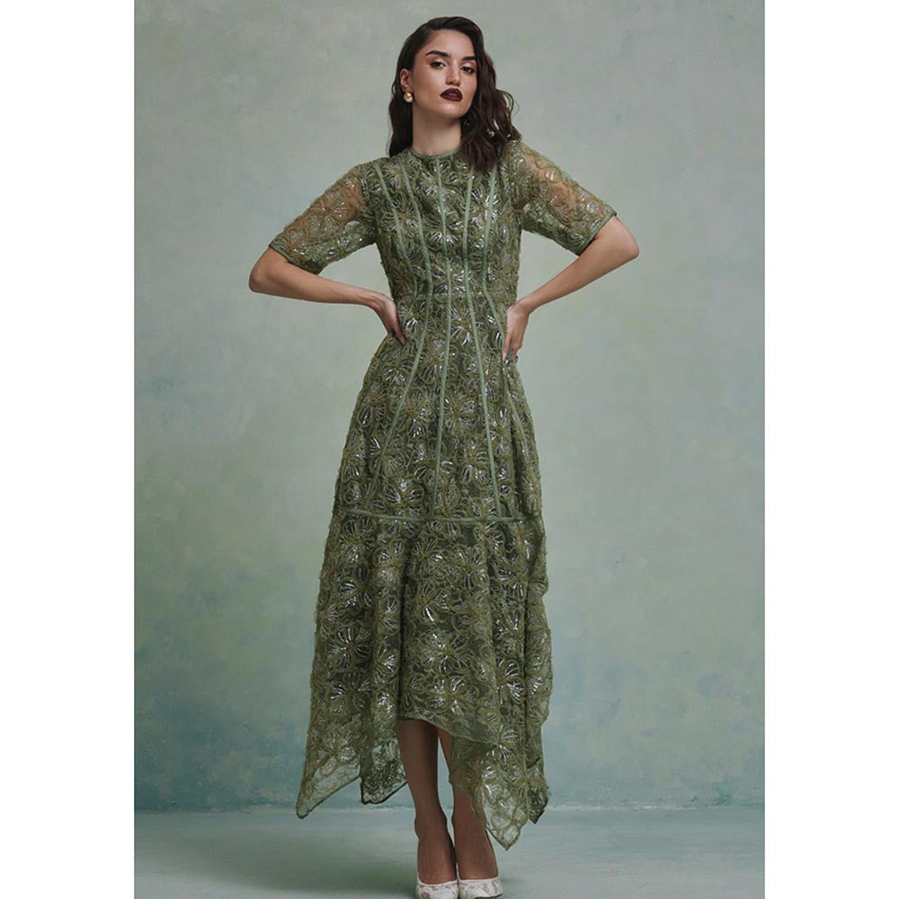 ZABELLA Green Lana Midi Dress