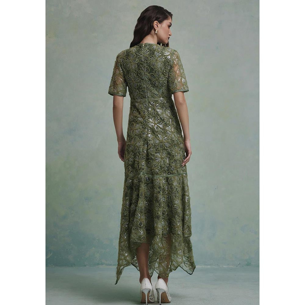ZABELLA Green Lana Midi Dress