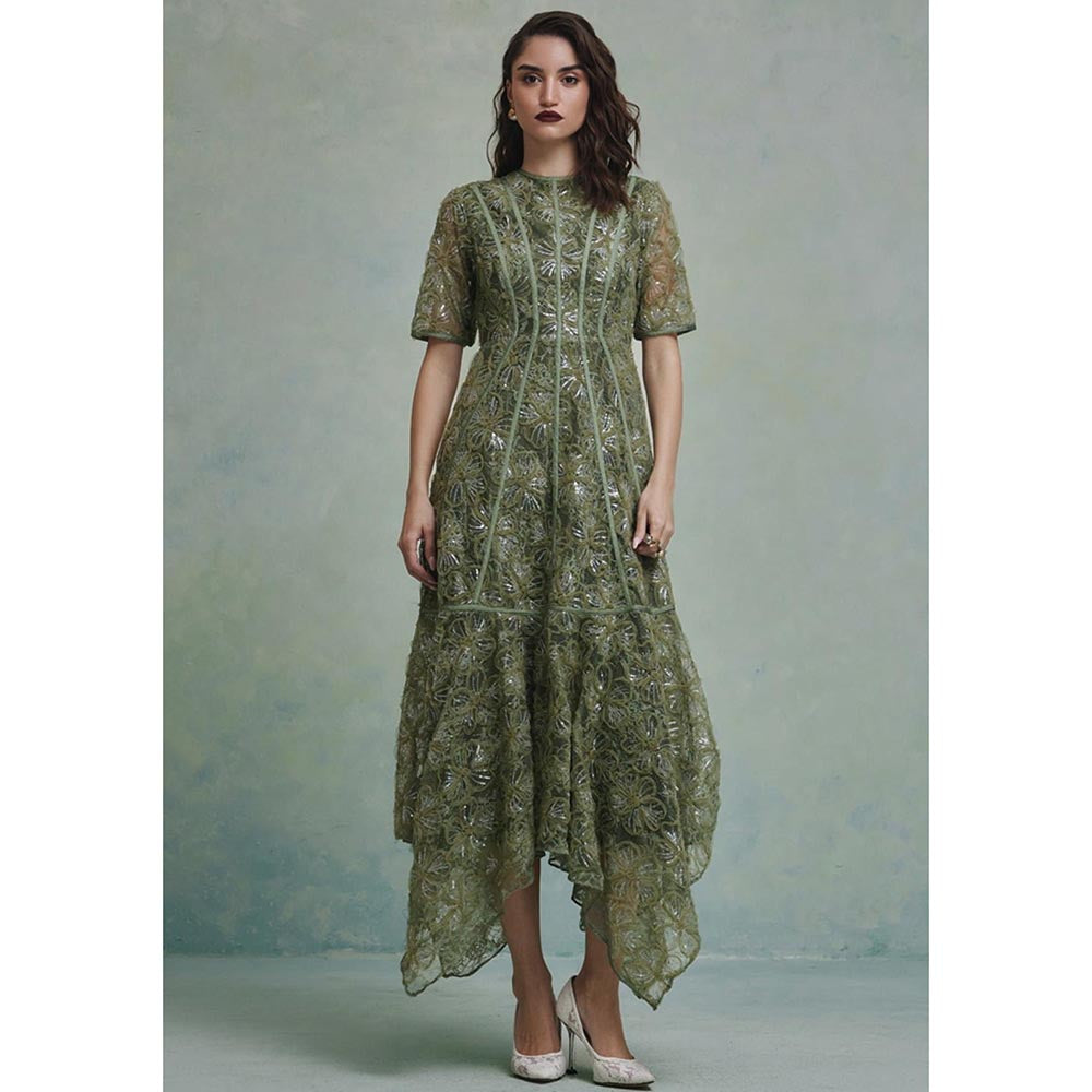 ZABELLA Green Lana Midi Dress