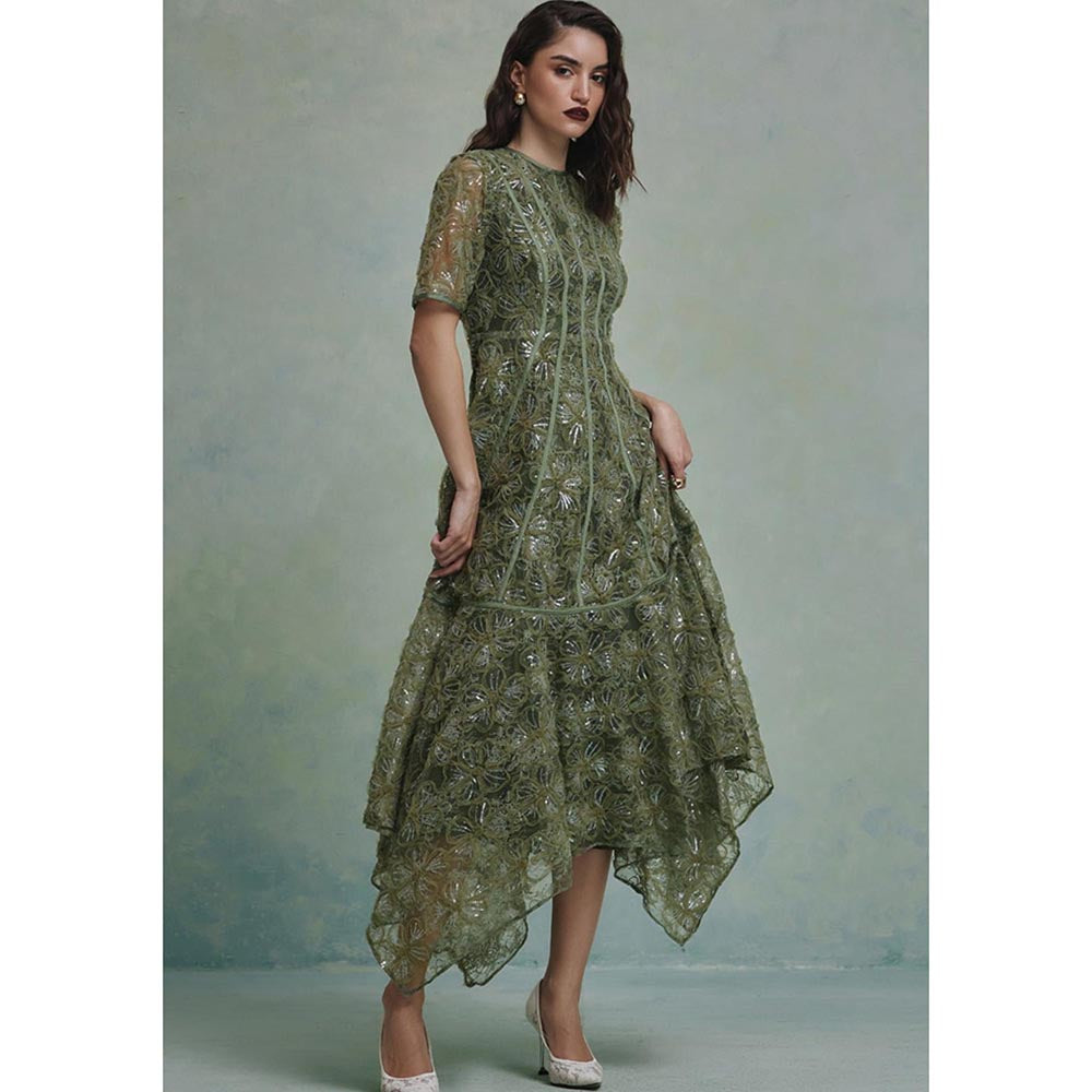 ZABELLA Green Lana Midi Dress