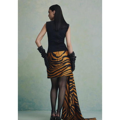 ZABELLA Black Zebra Epoque Mini Dress