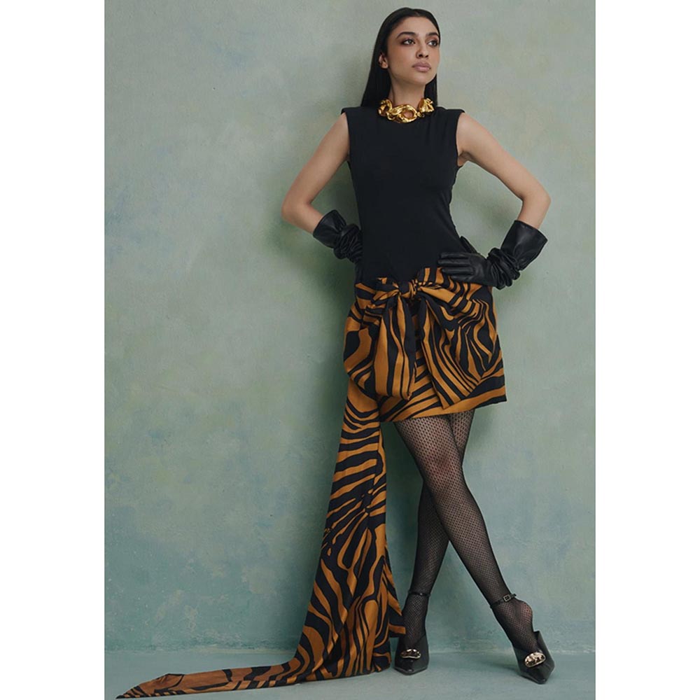 ZABELLA Black Zebra Epoque Mini Dress