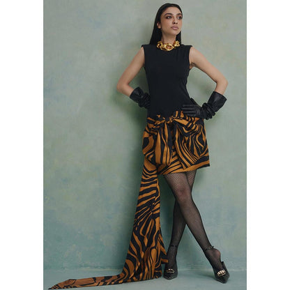ZABELLA Black Zebra Epoque Mini Dress