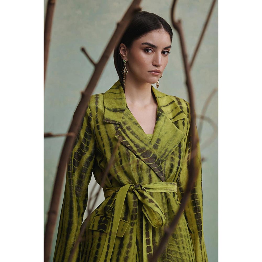 ZABELLA Green Monarch Dunes Gown with Blazer