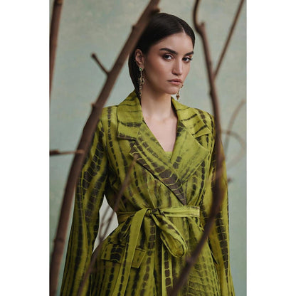 ZABELLA Green Monarch Dunes Gown with Blazer