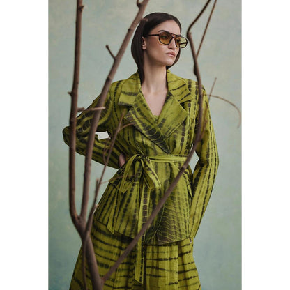 ZABELLA Green Monarch Dunes Gown with Blazer