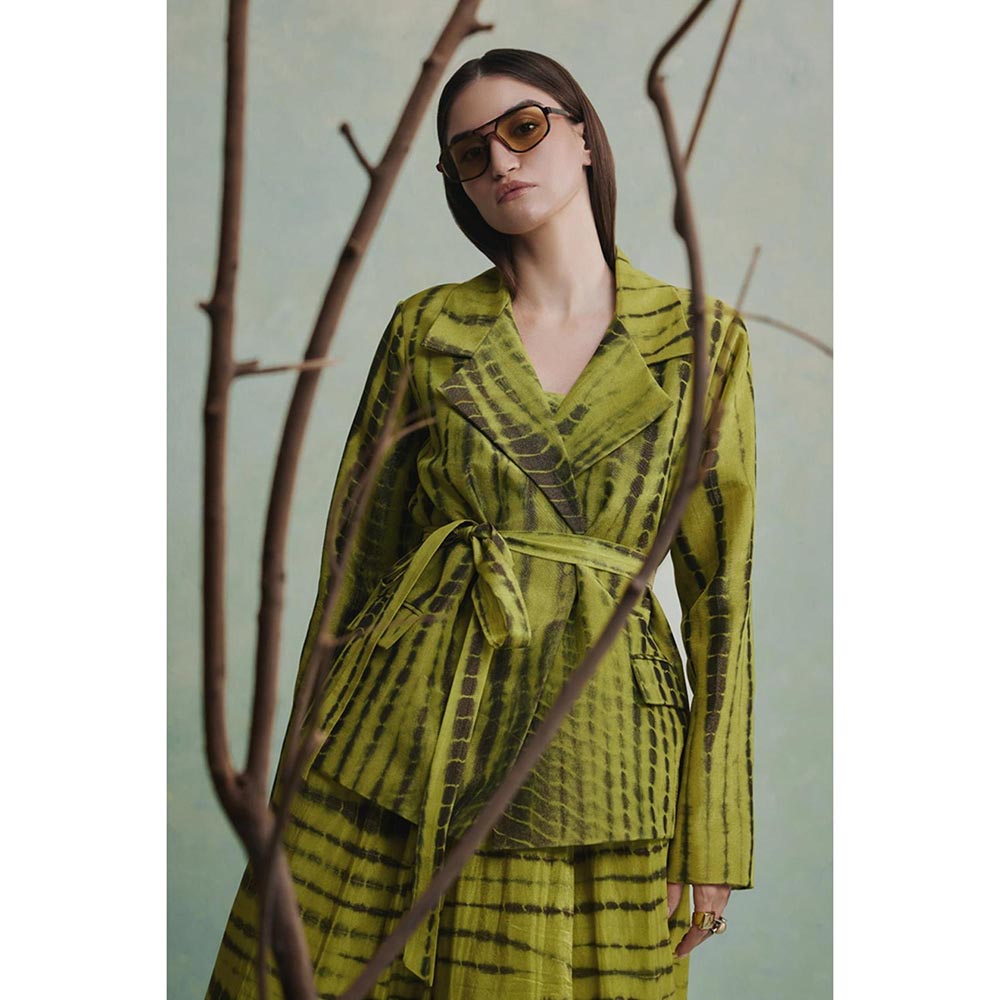 ZABELLA Green Monarch Dunes Gown with Blazer