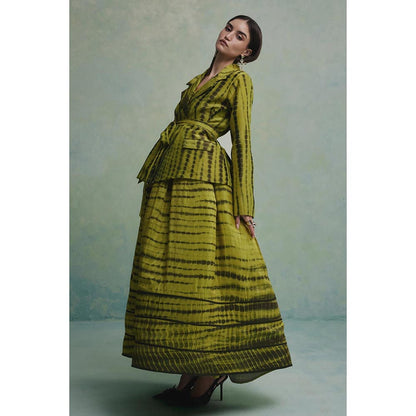 ZABELLA Green Monarch Dunes Gown with Blazer