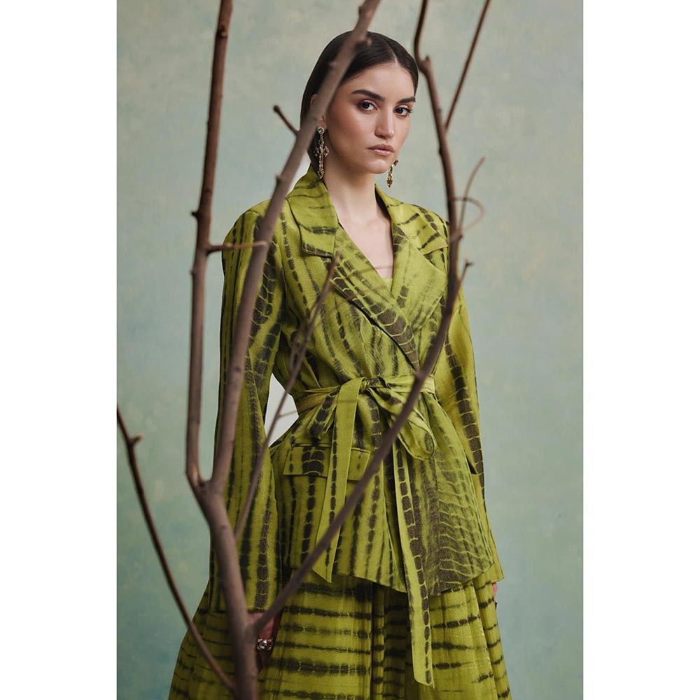 ZABELLA Green Monarch Dunes Gown with Blazer