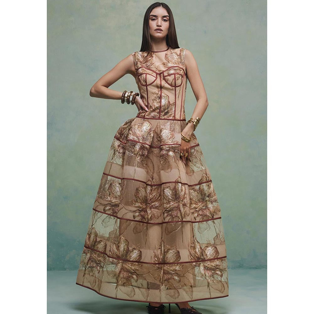 ZABELLA Brown Paradise Lace Gown