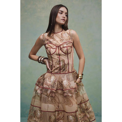 ZABELLA Brown Paradise Lace Gown
