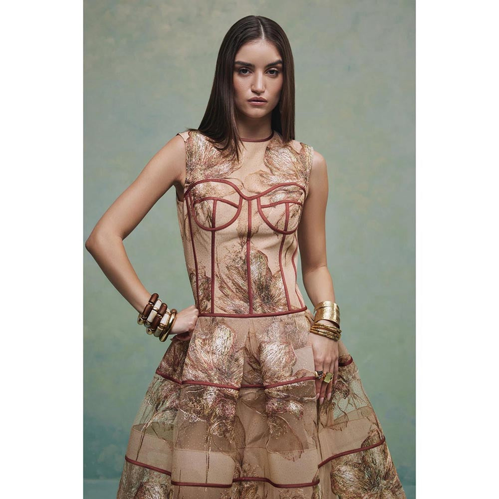 ZABELLA Brown Paradise Lace Gown