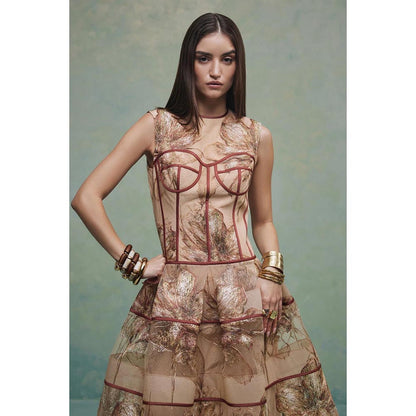 ZABELLA Brown Paradise Lace Gown