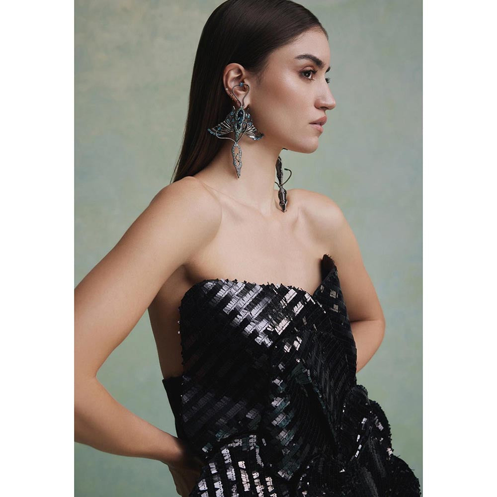 ZABELLA Black Dune Rose Mini Dress