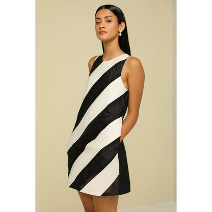 Zaitra B&W Diagonal Dress