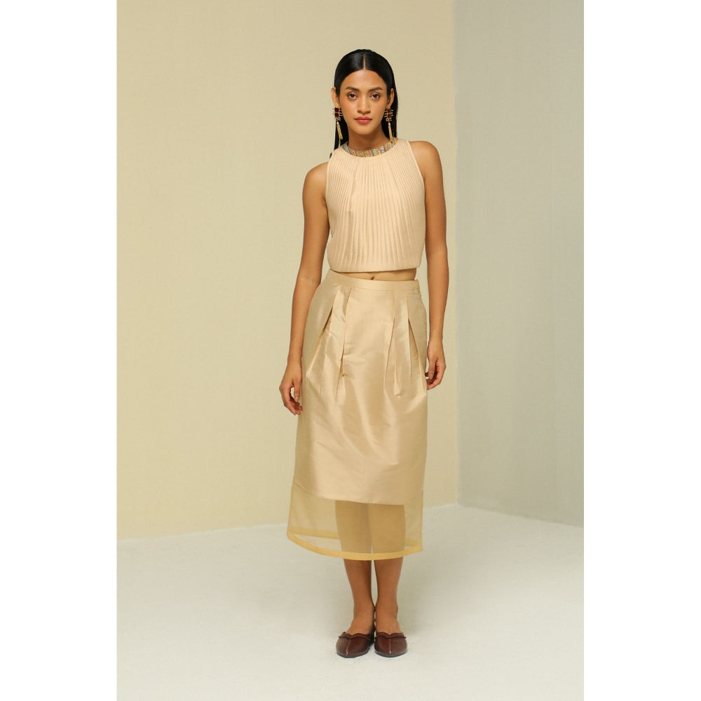 Zaitra Gold Crop Top