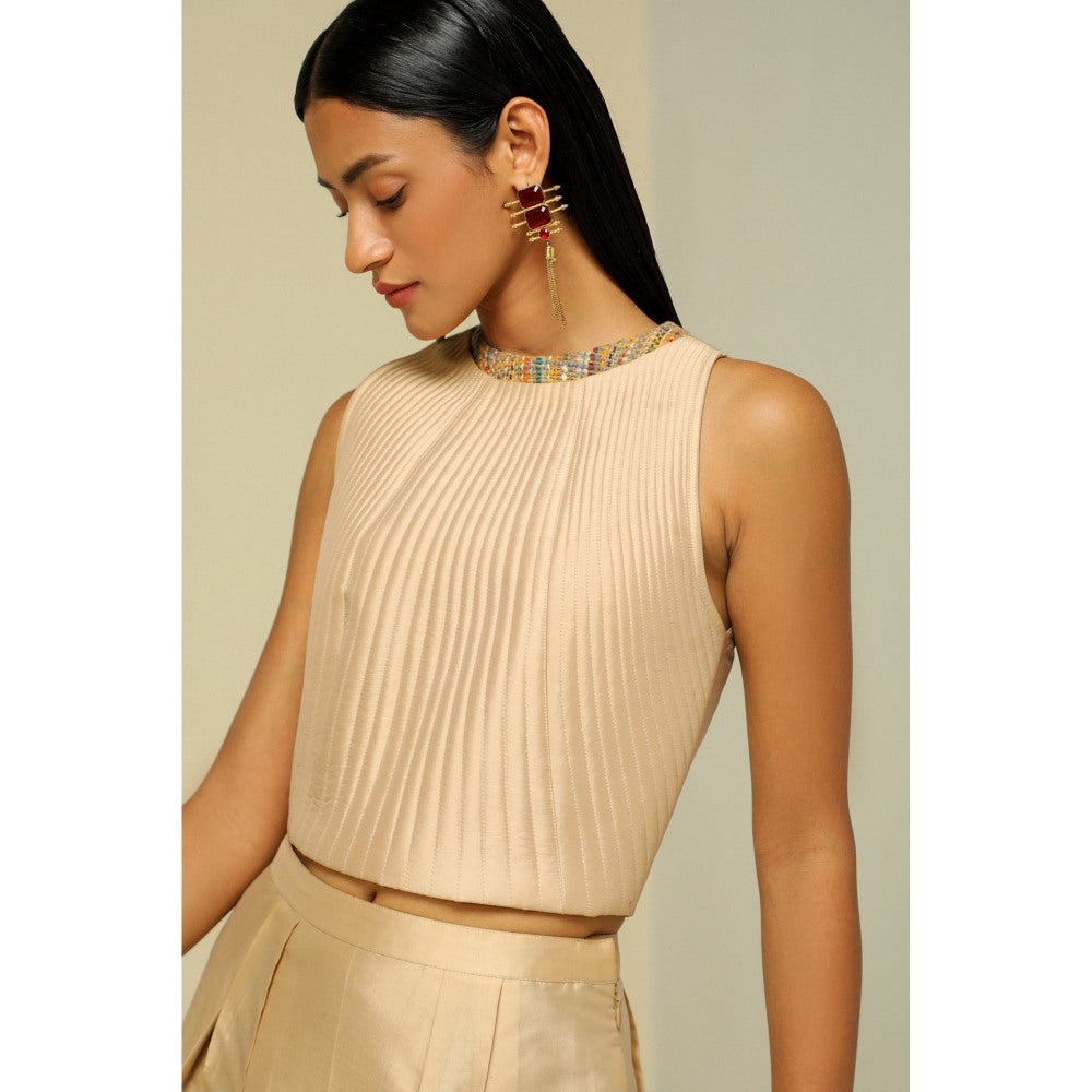 Zaitra Gold Crop Top