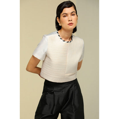 Zaitra White Stripe Top