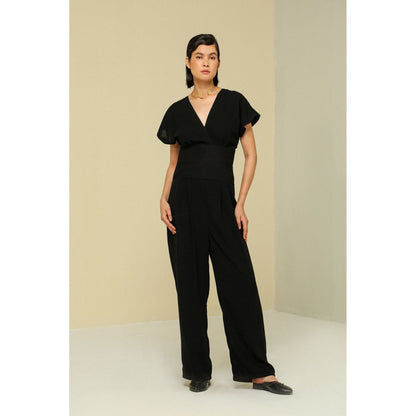 Zaitra Black High Waisted Jumpsuit