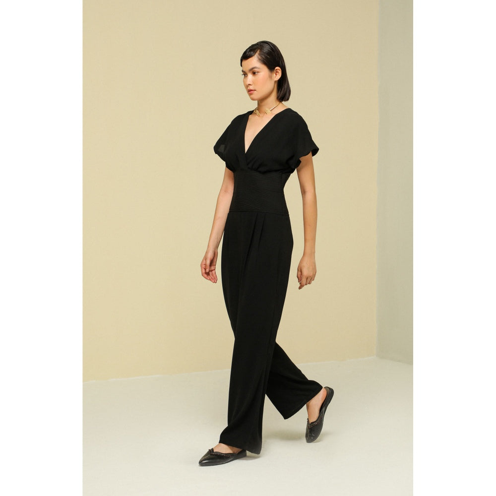 Zaitra Black High Waisted Jumpsuit