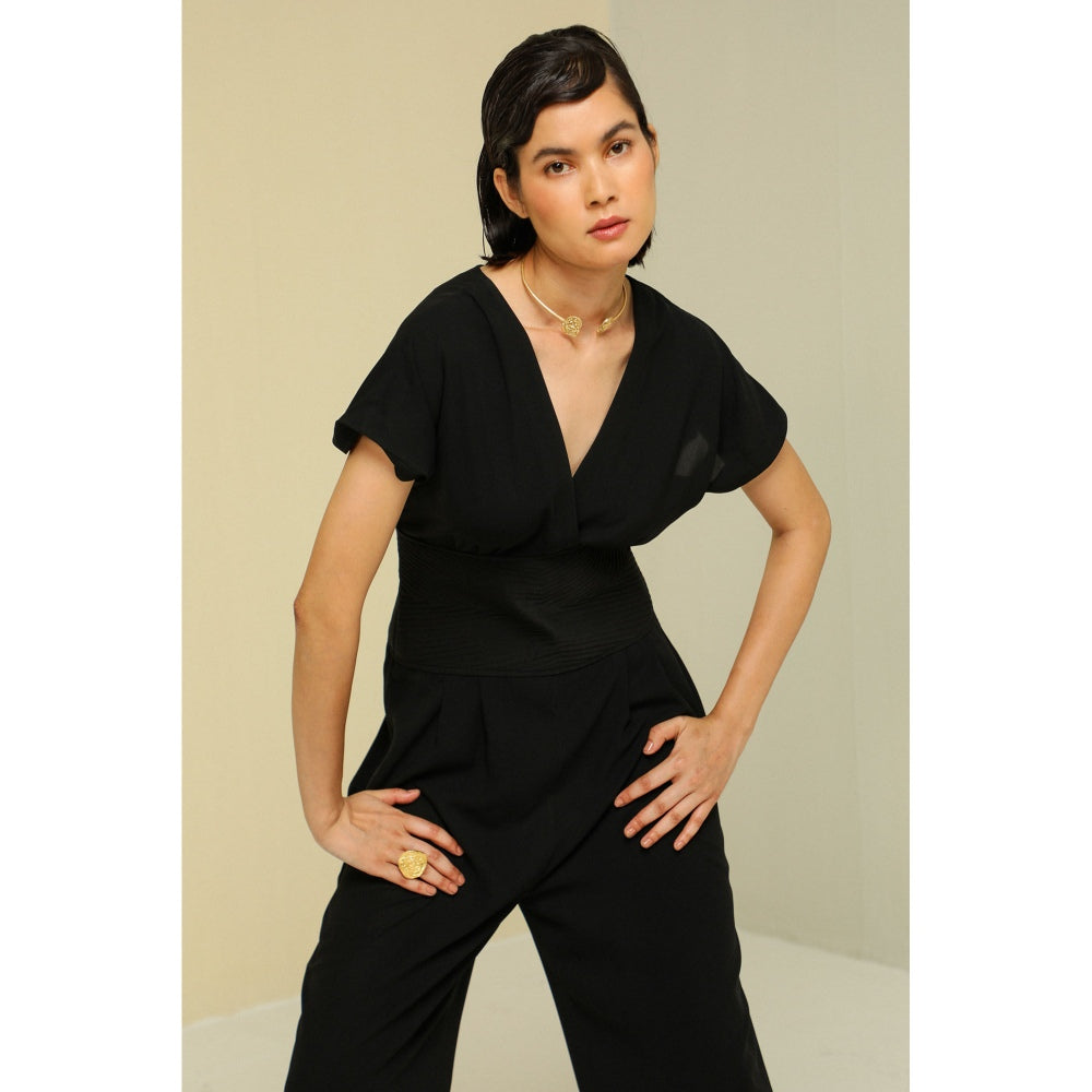 Zaitra Black High Waisted Jumpsuit