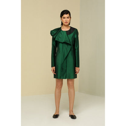 Zaitra Green Ruffle Jacket Mini Dress