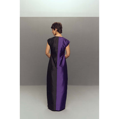 Zaitra Purple Long Ripple Dress