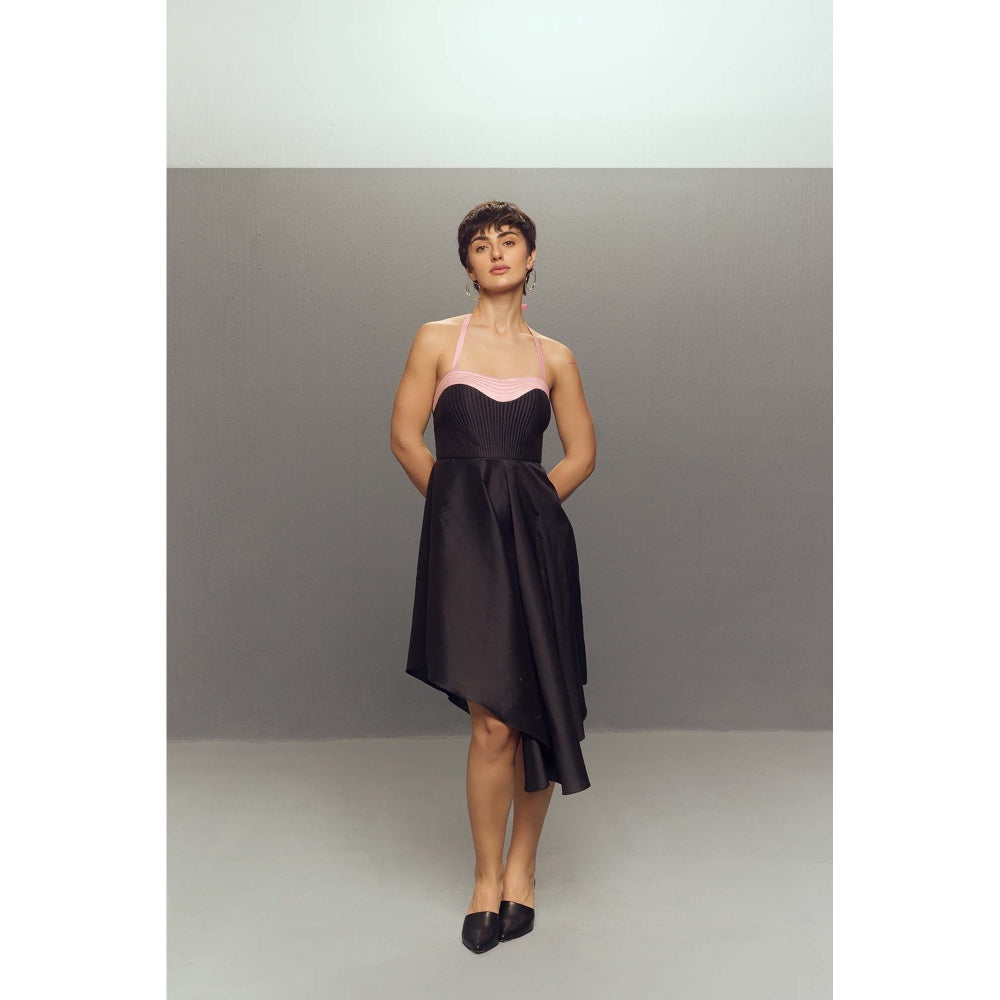 Zaitra Black Umbrella Dress