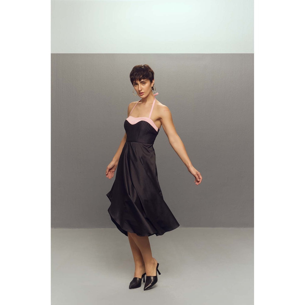 Zaitra Black Umbrella Dress