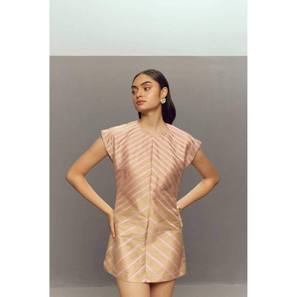 Zaitra Beige Ripple Dress