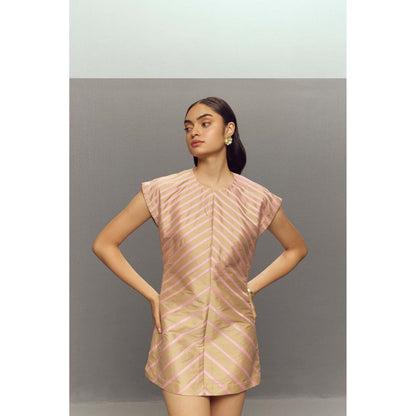 Zaitra Beige Ripple Dress